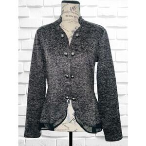 Maurice’s Women’s Size Small Heathered Charcoal Gray Peplum Cardigan Shacket
